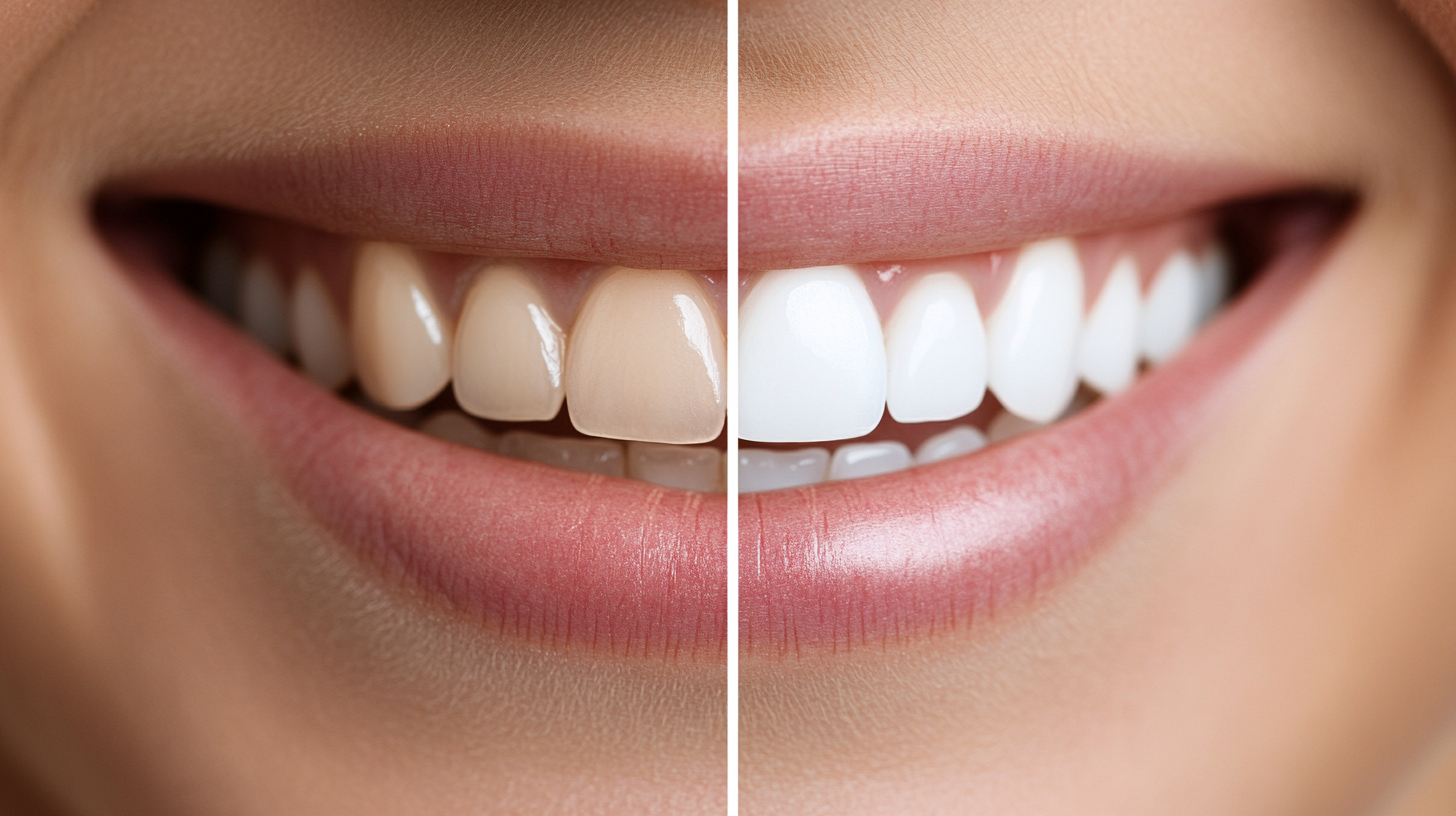 Before and after smile brightening treatment